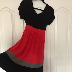 Pink Rose Dress (PL) Red, black and grey